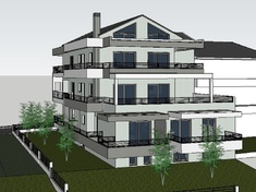 New three-storey apartment building with basement