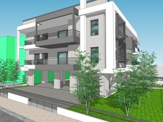 New two-storey apartment building with pilotis and basement
