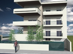 Three-storey apartment building with basement
